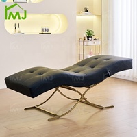 Table de massage esthétique incurvée de luxe pour spa facial et extensions de cils