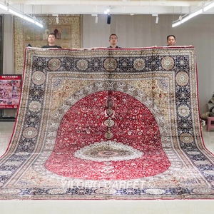 <span class=keywords><strong>Alfombra</strong></span> de seda tejida a mano grande de 12x18 pies, <span class=keywords><strong>alfombra</strong></span> <span class=keywords><strong>radiante</strong></span> enorme para decoración del hogar, medallón, <span class=keywords><strong>alfombra</strong></span> para Villa - Product Image 1