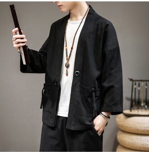 Wholesale Custom 2024 New Japan Style Spring Autumn Cool Fashion <strong>Red</strong> Kimono Mens <strong>Jacket</strong> - Product Image 5