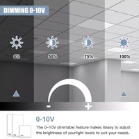 Plafonniers commerciaux en stock aux États-Unis, 72W-20W, 5CCT&5WATT, 2 pieds/4 pieds, luminaire pour bureau, magasin, atelier