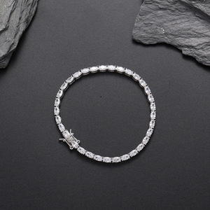 Pulsera de circonitas de una sola fila estilo Hip Hop clásico, pulsera de circonitas ovaladas de 3 mm, collar de moda Tanjing Lijing - Product Image 2