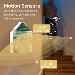 Caja de sonido de pájaro inteligente de moda ecológica impresa personalizada Yun, luz de activación inalámbrica, características de movimiento, alimentado por batería - Product Image 1