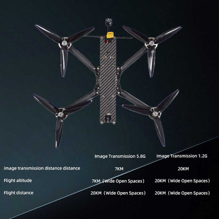Cheapest  Hot selling FPV FLH7 UAV wiht 7 Inches Carbon Fiber Quadcopter Hovering 20Km Parts Kit Accessories Delivery UAV