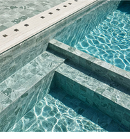 Mosaïque décorative pour salle de bain, villa extérieure, antidérapante, imitation pierre, céramique, bleue, pour piscine extérieure
