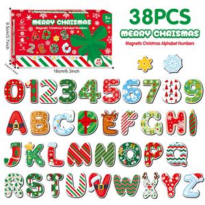 Aimants de réfrigérateur modernes en forme de chiffres et de lettres, magnétiques souples, pour l'apprentissage des enfants, décorations DIY, Noël, en caoutchouc - Product Image 6