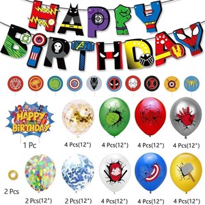 Kit Decorazioni per Feste di Compleanno a Tema Supereroi Personalizzati <span class=keywords><strong>con</strong></span> Striscione di Buon Compleanno, Decorazioni per <span class=keywords><strong>Torte</strong></span> e Grandi <span class=keywords><strong>Palloncini</strong></span> in Foil - Product Image 2