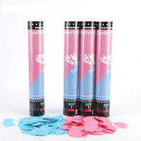 Canon à Confettis Populaire en Forme de Cœur Rose et Bleu Poudré pour Révélation du Sexe, Canon à Fumée, Feux d'Artifice et Pétards de Noël