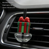 Figurine 3D de Noël pour grille d'aération de voiture, flacon de parfum vide en verre, diffuseur d'aromathérapie, décoration intérieure automobile, cadeau