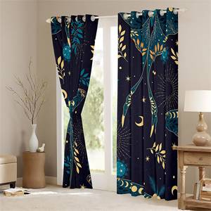 Dead Moth Sun Moon Ventana Cortinas Mandala Mariposa Trippy Hippie Art Ventana Cortinas Black Out Luxury Living Room Cortina - Product Image 3