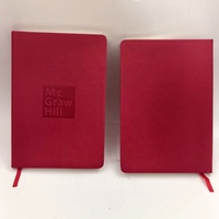 Carnet A5 en cuir PU rouge, personnalisable avec logo en relief, pour réunions de bureau, journal ligné – Fournisseur d'usine