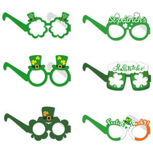 Holiday <strong>Party</strong> Accessories Decorative <strong>Shamrock</strong> Photo Booth Props 6PCS Green <strong>Glasses</strong> St. Patrick's Day <strong>Glasses</strong> - Product Image 3