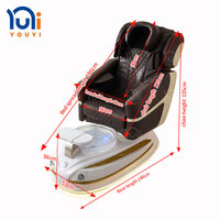 Fauteuil de pédicure en fibre de verre avec massage par airbag à main robotisée 6D, pompe magnétique, fauteuil de pédicure électrique pour doublures jetables