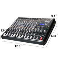 Biner EG1222SD mélangeur audio professionnel intégré 16 effets réverbération lecture MP3 12 canaux DJ Console de mixage numérique