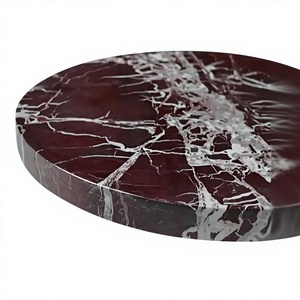 Round White Marble Plate with <b>Wooden</b> <b>Rolling</b> <b>Pin</b> Classic Eco-Friendly Table Decoration 5mm/4mm/10mm Thickness - Product Image 3
