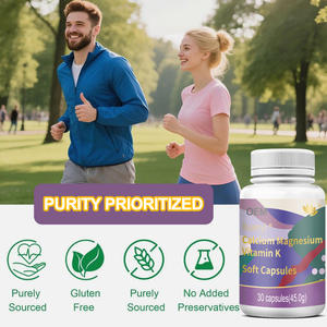 Cápsulas de gelatina blanda de vitamina K2 de calcio y magnesio de alta absorción para apoyar la salud ósea - Product Image 3