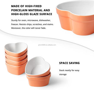 Set <span class=keywords><strong>di</strong></span> Ramekin da 6 oz Resistenti al Forno per Crème Brûlée, Piattini in Porcellana per Soufflé, Ramekin a Forma <span class=keywords><strong>di</strong></span> Cuore per Cottura e Dessert - Product Image 6