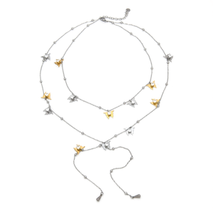 E695-N320-0200G Collares de Mujer a la Moda, Chapados en Oro, con Circonitas, Cadena de Serpiente, Forma de Estrella, en Capas - Product Image 2
