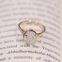 Offre Spéciale Main Bijoux Moissanite Gemstone14k Or Déclaration Ovale Forme Anneau Pour Les Femmes