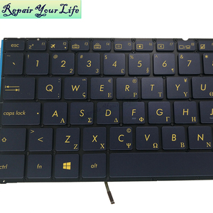 GK กรีกแบ็คไลท์แป้นพิมพ์แล็ปท็อปสำหรับเอซุส เซนบุ๊ค ฟลิป เอส UX370UA UX370UAF 0KN1-1V1GR12 0KNB0-2603GR00 แป้นพิมพ์ใหม่สีฟ้า - Product Image 4