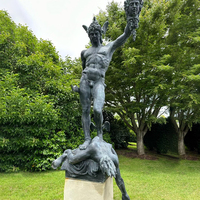 TREVI Classic Figure Statue Sculpture de Persée en Bronze Antique avec Méduse Décorative pour Extérieur