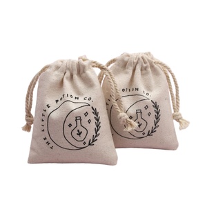 Sac en mousseline personnalisé pour herbes, imprimé sur toile naturelle, avec cordon de serrage, pour bijoux, emballage cadeau, petit sac anti-poussière - Product Image 1