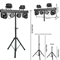 Équipement d'éclairage disco portable 6x5W RGBW pour soirées DJ, système de barre LED Pro Move avec 300W de puissance, support pour lumières de scène DJ