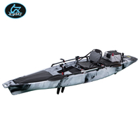 Kayak de pêche mains libres U-boat en promotion pour 1 personne avec pédales, matériaux HDPE et LLDPE, bac à poissons vivants