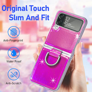 Gradiente colorido lujo mate láser gradiente Loopy Bling teléfono celular casos con diseño con brillos para Samsung Z <span class=keywords><strong>Flip4</strong></span> - Product Image 3