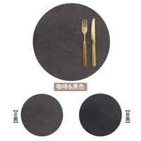 Vente en gros Nouveau style de tapis de table Nuoxin sets de table ronds double face en similicuir avec logo personnalisé