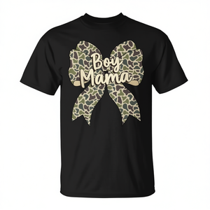T-shirt Boy Mama Camo per mamma con design a fiocco - Product Image 2