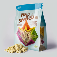 Impression numérique Logo personnalisé Sac à 8 joints latéraux Emballage d'aliments pour chiens et chats Sac à fond carré pour aliments pour chats