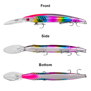 Leurre de pêche flottant Minnow 15 cm 12 g, leurre artificiel pour achigan, leurre dur en plastique, crankbait avec hameçon triple, wobblers - Product Image 5