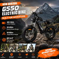 Vélo de montagne électrique hybride 48V 7 vitesses avec cadre en acier à haute teneur en carbone, pneus larges de 20 pouces et double suspension amortissante - Entrepôt UE