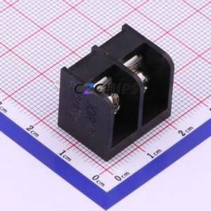 DBT50B-9.5-2P-BK-P Barrier Terminal Block Through hole Component (THT),P=9.5mm Connector Three Sides 9.5mm 1x2P Edge Pin - Product Image 1