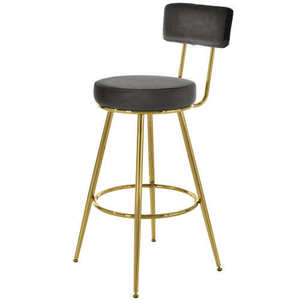 New Home Metal Luxury Gold Velvet Kitchen Cheap Modern Stools High <b>Chair</b> for Restaurant Bar Counter - Product Image 4