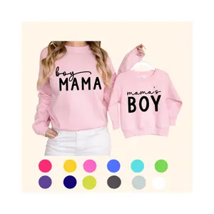 Grosir pakaian keluarga khusus cocok pakaian ibu dan saya kain French terry keluarga Hoodie Sweatshirt