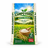 Sac d'emballage personnalisé en polypropylène résistant à l'humidité 20kg 25kg, sac à riz laminé BOPP, sac à riz tissé PP imprimé