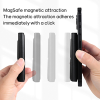 Porte-cartes de crédit magnétique MagFlip en cuir PU et métal aluminium avec logo OEM en gros, portefeuille MagSafe avec support pour l'arrière du téléphone
