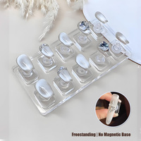 5/10 PCS Présentoir professionnel transparent en acrylique non magnétique pour la pratique des ongles, support réutilisable pour la présentation des faux ongles