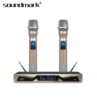 Microphone audio numérique léger à double canal à réduction de bruit UHF True Diversity ID-532 avec capteur infrarouge, portée de 100 m, volume