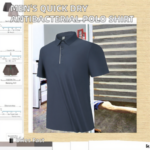 เสื้อยืดผู้ชายแห้งเร็ว ป้องกันแบคทีเรีย ลายพิมพ์ แขนสั้น ผ้าถักสแปนเด็กซ์/ไนลอน ปักลาย กอล์ฟ ยิม กีฬา มีกระเป๋า  รับสั่งทำ - Product Image 2