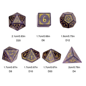 Cho Dungeons & Dragons 7-Mảnh Đa Diện Xúc Xắc Đặt Thủy Tinh Màu Tím Pha Lê Nho Mô Hình Lục Giác Da Trường Hợp Biểu Tượng Tùy Chỉnh - Product Image 6