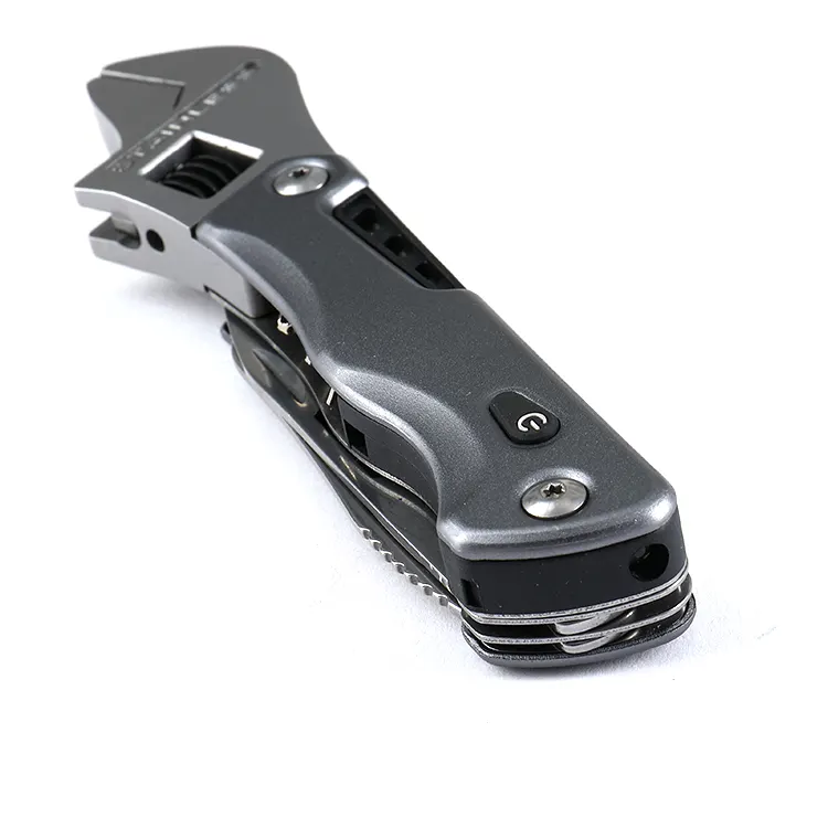 10-IN-1multi-function wrench tool with LED light tactical outdoor tool