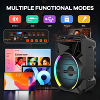 Altavoz Portátil con Ruedas OEM de Fábrica China, Woofer de 15 Pulgadas con Bajos Potentes para Karaoke V5.4, RGB LED, para Exteriores, Computadora, Teléfono Móvil