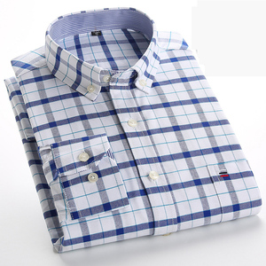 Nhà Máy Bán Buôn Người Đàn Ông Của 100% Bông Sọc Áo Sơ Mi Oxford Quay Người Đàn Ông Của Dài Tay Áo Sơ Mi Giản Dị Kinh Doanh Văn Phòng Đồng Phục - Product Image 6