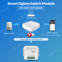 Module relais intelligent Tuya Mini Switch sans fil neutre, contrôle 1, 2, 3 ou 4 voies, compatible avec Alexa, Google Home, Zigbee F977
