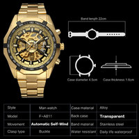 Montre homme Forsining, automatique, luxe, squelette, mécanique, acier inoxydable doré, dropshipping, Relogio Masculino