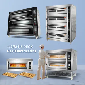 3 4 2 cubiertas 12 4 16 bandejas de piedra de vapor cocina comercial gas Power pan pizza horno eléctrico para hornear para hacer pan pastel de hotel
