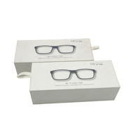 Boîte de rangement pour lunettes en papier avec plateau intégré, boîte d'emballage personnalisée en papier blanc pour lunettes, emballage de vente au détail pour lunettes