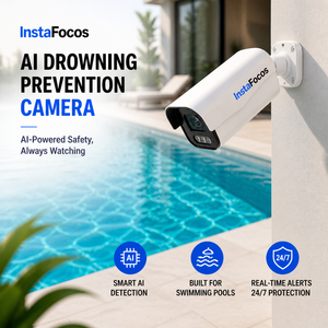 InstaFocos AI Drowning Prevention Bullet Camera 2MP Waterproof Night Vision for Swimming <b>Pools</b> Outdoor WiFi IP Network CCTV - Product Image 1